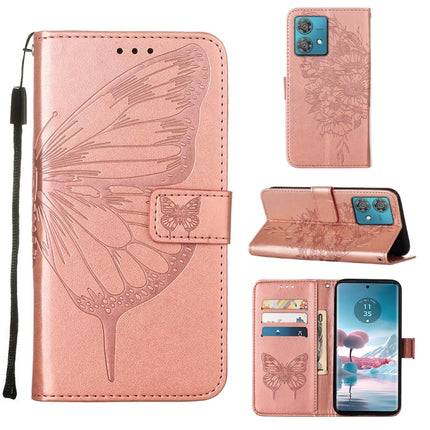 Embossed Butterfly Leather Phone Case, For Motorola Edge 40 Neo, For Motorola Moto G14, For Motorola Moto G Stylus 4G 2023