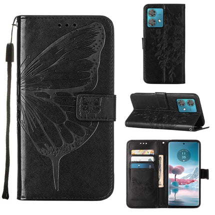 Embossed Butterfly Leather Phone Case, For Motorola Edge 40 Neo, For Motorola Moto G14, For Motorola Moto G Stylus 4G 2023