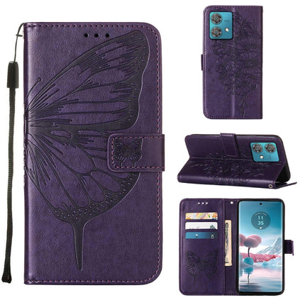 Embossed Butterfly Leather Phone Case, For Motorola Edge 40 Neo, For Motorola Moto G14, For Motorola Moto G Stylus 4G 2023