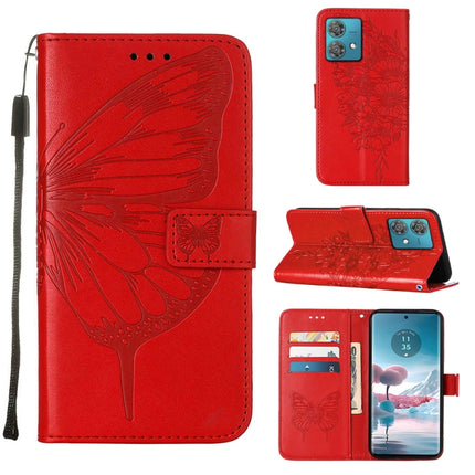 Embossed Butterfly Leather Phone Case, For Motorola Edge 40 Neo, For Motorola Moto G14, For Motorola Moto G Stylus 4G 2023