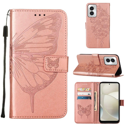 Embossed Butterfly Leather Phone Case, For Motorola Moto G Play 4G 2024, For Motorola Moto G Play 5G 2024, For Motorola Moto G Power 5G 2024