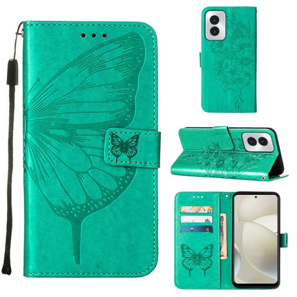 Embossed Butterfly Leather Phone Case, For Motorola Moto G Play 4G 2024, For Motorola Moto G Play 5G 2024, For Motorola Moto G Power 5G 2024