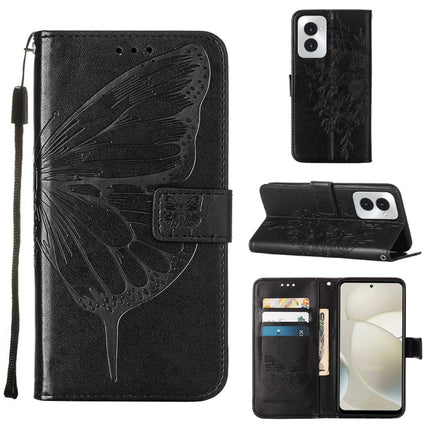 Embossed Butterfly Leather Phone Case, For Motorola Moto G Play 4G 2024, For Motorola Moto G Play 5G 2024, For Motorola Moto G Power 5G 2024