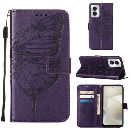 Embossed Butterfly Leather Phone Case, For Motorola Moto G Play 4G 2024, For Motorola Moto G Play 5G 2024, For Motorola Moto G Power 5G 2024