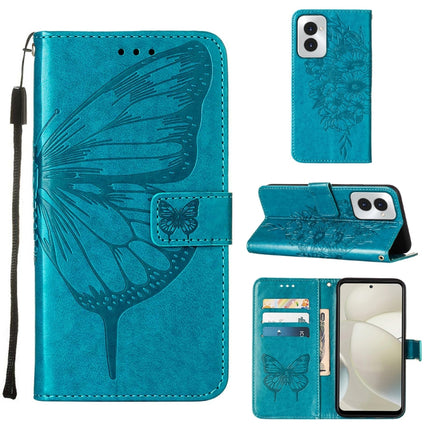 Embossed Butterfly Leather Phone Case, For Motorola Moto G Play 4G 2024, For Motorola Moto G Play 5G 2024, For Motorola Moto G Power 5G 2024
