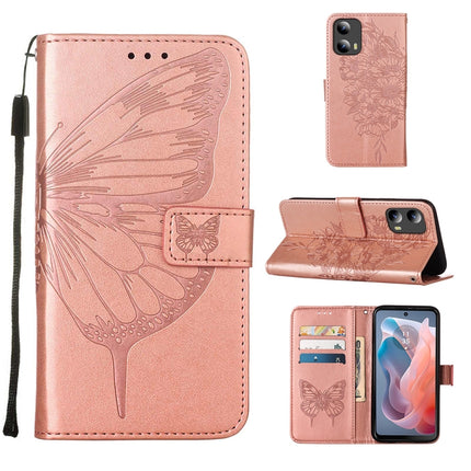 Embossed Butterfly Leather Phone Case, For Motorola Moto G Play 4G 2024, For Motorola Moto G Play 5G 2024, For Motorola Moto G Power 5G 2024