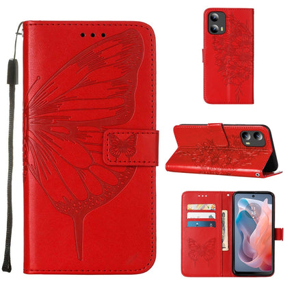 Embossed Butterfly Leather Phone Case, For Motorola Moto G Play 4G 2024, For Motorola Moto G Play 5G 2024, For Motorola Moto G Power 5G 2024