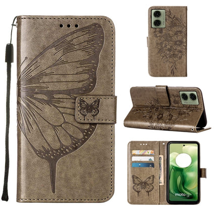 Embossed Butterfly Leather Phone Case, For Motorola Moto G Stylus 5G 2024, For Motorola Moto G04 4G / G24 4G, For Motorola Moto G34
