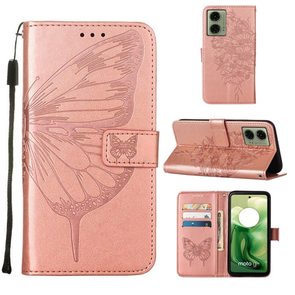 Embossed Butterfly Leather Phone Case, For Motorola Moto G Stylus 5G 2024, For Motorola Moto G04 4G / G24 4G, For Motorola Moto G34