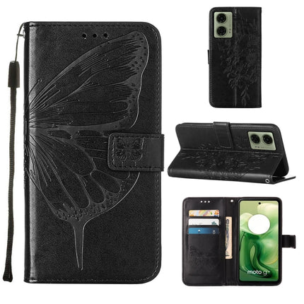 Embossed Butterfly Leather Phone Case, For Motorola Moto G Stylus 5G 2024, For Motorola Moto G04 4G / G24 4G, For Motorola Moto G34