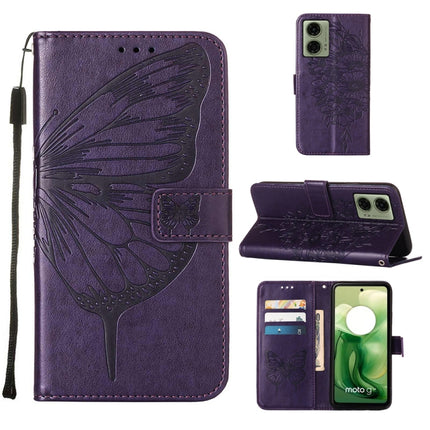 Embossed Butterfly Leather Phone Case, For Motorola Moto G Stylus 5G 2024, For Motorola Moto G04 4G / G24 4G, For Motorola Moto G34