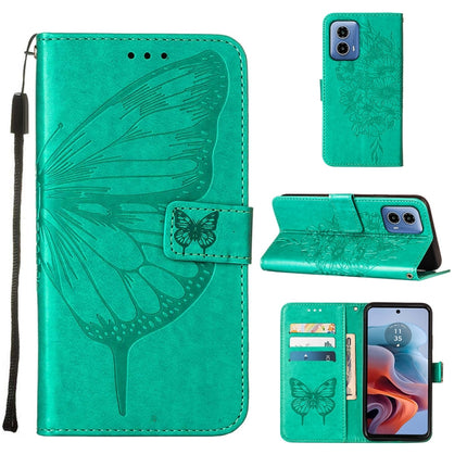 Embossed Butterfly Leather Phone Case, For Motorola Moto G Stylus 5G 2024, For Motorola Moto G04 4G / G24 4G, For Motorola Moto G34