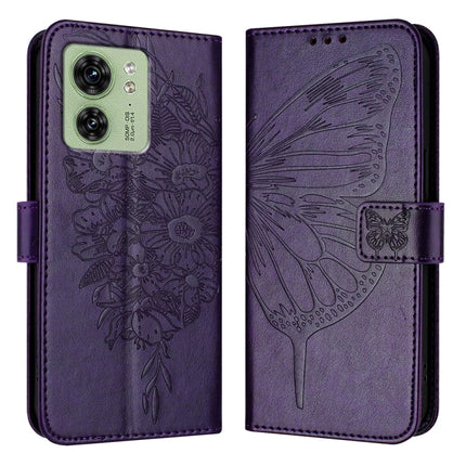 Embossed Butterfly Leather Phone Case, For Motorola Edge 40 5G Global/Edge 2023 US, For Motorola Moto G84, For Motorola Moto G54