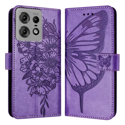 Embossed Butterfly Leather Phone Case, For Motorola Edge 50 Ultra, For Motorola Edge 50 Pro, For Motorola Edge 50 Fusion