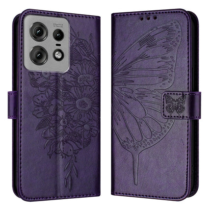 Embossed Butterfly Leather Phone Case, For Motorola Edge 50 Ultra, For Motorola Edge 50 Pro, For Motorola Edge 50 Fusion