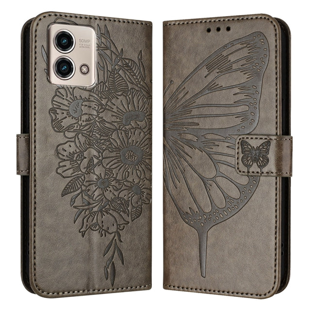 Embossed Butterfly Leather Phone Case, For Motorola Edge 40 Neo, For Motorola Moto G14, For Motorola Moto G Stylus 4G 2023