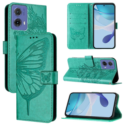 Embossed Butterfly Leather Phone Case, For Motorola Edge 50 5G, For Motorola Moto E14, For Motorola Moto G85