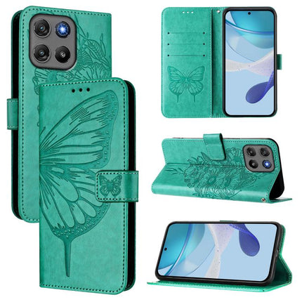 Embossed Butterfly Leather Phone Case, For Motorola Moto G17 4G / G17 Power 4G, For Motorola Signature 5G, For Motorola Moto G67 Power 5G Global