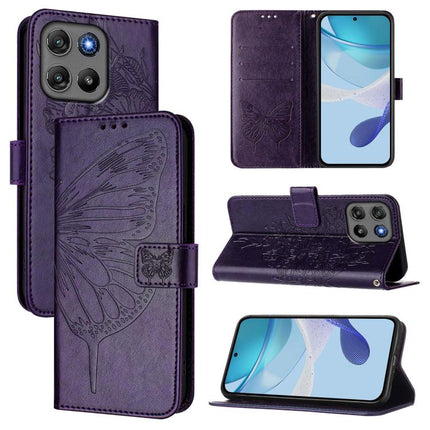 Embossed Butterfly Leather Phone Case, For Motorola Moto G17 4G / G17 Power 4G, For Motorola Signature 5G, For Motorola Moto G67 Power 5G Global