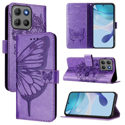 Embossed Butterfly Leather Phone Case, For Motorola Moto G17 4G / G17 Power 4G, For Motorola Signature 5G, For Motorola Moto G67 Power 5G Global