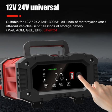 FOXSUR 12V / 24V 20A 300W Portable Motorcycle Car Smart Battery Charger