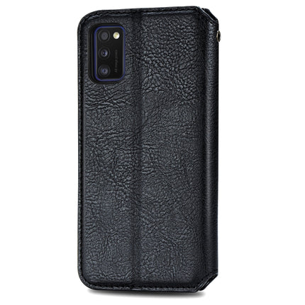 Cubic Grid Pressed Horizontal Flip Magnetic Leather Case with Holder & Card Slots & Wallet, For Samsung Galaxy A20(Japanese Version), For Samsung Galaxy A30(Japanese Version), For Samsung Galaxy A30, For Samsung Galaxy A41                              ...