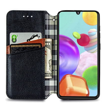 Cubic Grid Pressed Horizontal Flip Magnetic Leather Case with Holder & Card Slots & Wallet, For Samsung Galaxy A20(Japanese Version), For Samsung Galaxy A30(Japanese Version), For Samsung Galaxy A30, For Samsung Galaxy A41                              ...