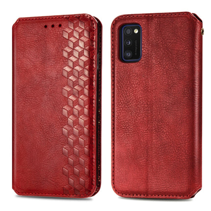 Cubic Grid Pressed Horizontal Flip Magnetic Leather Case with Holder & Card Slots & Wallet, For Samsung Galaxy A20(Japanese Version), For Samsung Galaxy A30(Japanese Version), For Samsung Galaxy A30, For Samsung Galaxy A41                              ...