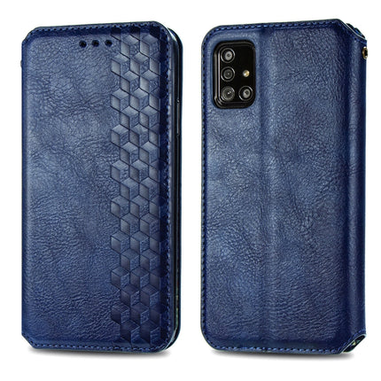 Cubic Grid Pressed Horizontal Flip Magnetic Leather Case with Holder & Card Slots & Wallet, For Samsung Galaxy A20(Japanese Version), For Samsung Galaxy A30(Japanese Version), For Samsung Galaxy A30, For Samsung Galaxy A41                              ...