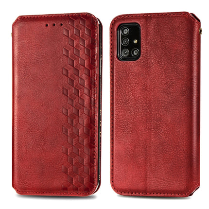Cubic Grid Pressed Horizontal Flip Magnetic Leather Case with Holder & Card Slots & Wallet, For Samsung Galaxy A20(Japanese Version), For Samsung Galaxy A30(Japanese Version), For Samsung Galaxy A30, For Samsung Galaxy A41                              ...