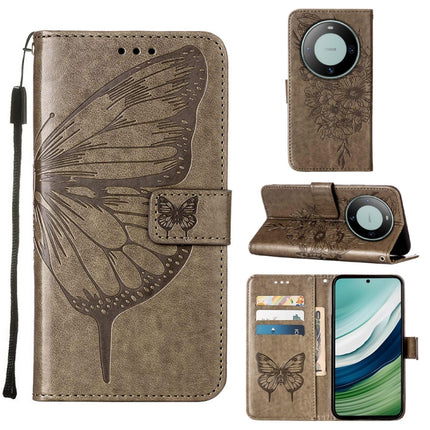 Embossed Butterfly Leather Phone Case, For Huawei Mate 60, For Huawei Mate 60 Pro, For Huawei P60 Art