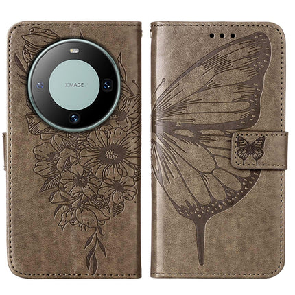 Embossed Butterfly Leather Phone Case, For Huawei Mate 60, For Huawei Mate 60 Pro, For Huawei P60 Art