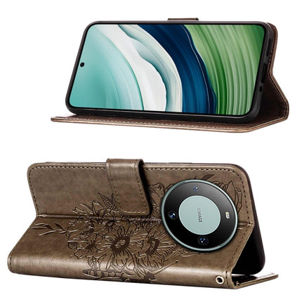 Embossed Butterfly Leather Phone Case, For Huawei Mate 60, For Huawei Mate 60 Pro, For Huawei P60 Art