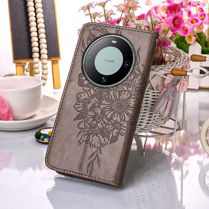 Embossed Butterfly Leather Phone Case, For Huawei Mate 60, For Huawei Mate 60 Pro, For Huawei P60 Art