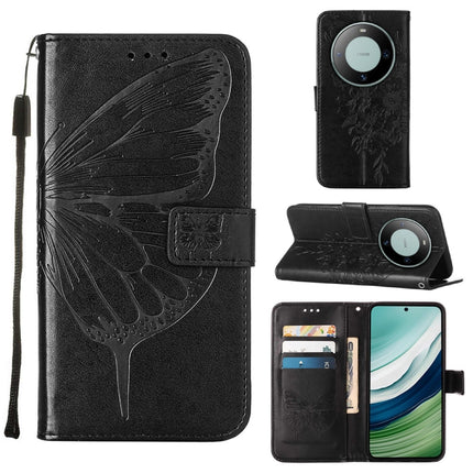 Embossed Butterfly Leather Phone Case, For Huawei Mate 60, For Huawei Mate 60 Pro, For Huawei P60 Art