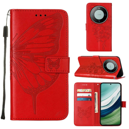 Embossed Butterfly Leather Phone Case, For Huawei Mate 60, For Huawei Mate 60 Pro, For Huawei P60 Art