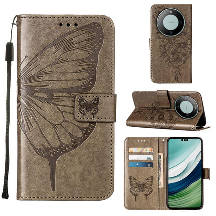 Embossed Butterfly Leather Phone Case, For Huawei Mate 60, For Huawei Mate 60 Pro, For Huawei P60 Art
