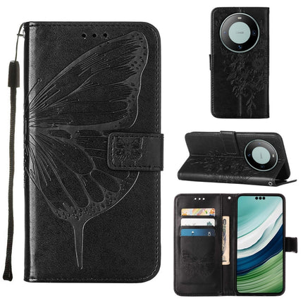 Embossed Butterfly Leather Phone Case, For Huawei Mate 60, For Huawei Mate 60 Pro, For Huawei P60 Art