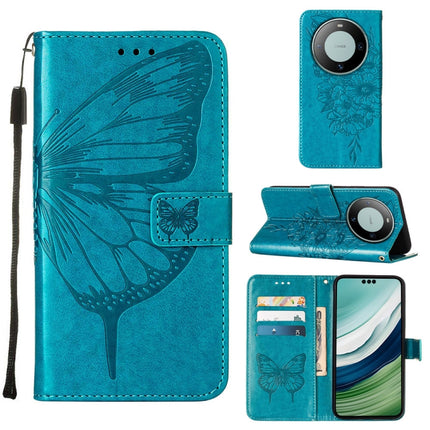 Embossed Butterfly Leather Phone Case, For Huawei Mate 60, For Huawei Mate 60 Pro, For Huawei P60 Art