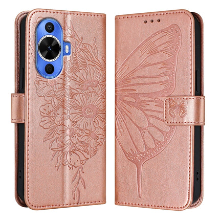 Embossed Butterfly Leather Phone Case, For Huawei Nova 12s 4G Global, For Huawei Pura 70 Pro, For Huawei Pura 70