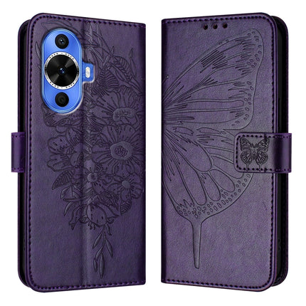 Embossed Butterfly Leather Phone Case, For Huawei Nova 12s 4G Global, For Huawei Pura 70 Pro, For Huawei Pura 70
