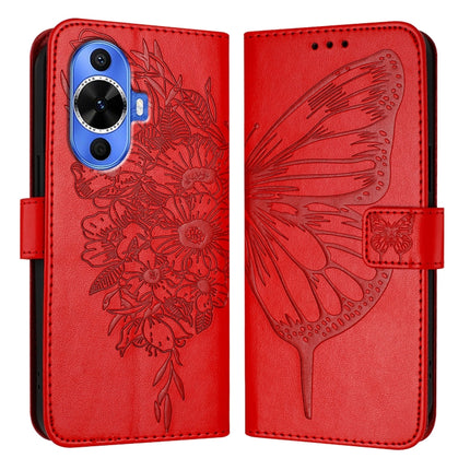 Embossed Butterfly Leather Phone Case, For Huawei Nova 12s 4G Global, For Huawei Pura 70 Pro, For Huawei Pura 70