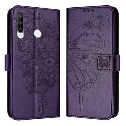 Embossed Butterfly Leather Phone Case, For Huawei Enjoy 9s/P Smart/P Smart+ 2019, For Huawei P30 Lite / Nova 4e, For Huawei P30 Pro