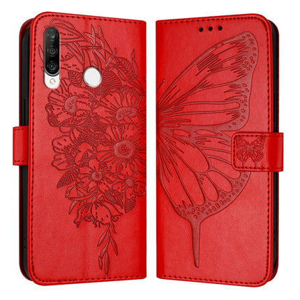Embossed Butterfly Leather Phone Case, For Huawei Enjoy 9s/P Smart/P Smart+ 2019, For Huawei P30 Lite / Nova 4e, For Huawei P30 Pro