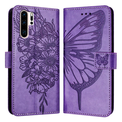 Embossed Butterfly Leather Phone Case, For Huawei Enjoy 9s/P Smart/P Smart+ 2019, For Huawei P30 Lite / Nova 4e, For Huawei P30 Pro