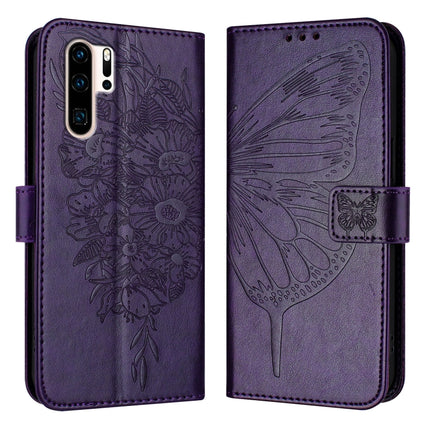 Embossed Butterfly Leather Phone Case, For Huawei Enjoy 9s/P Smart/P Smart+ 2019, For Huawei P30 Lite / Nova 4e, For Huawei P30 Pro