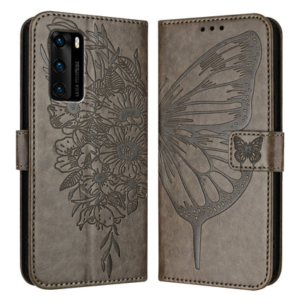 Embossed Butterfly Leather Phone Case, For Huawei P40 Lite 4G / Nova 6 SE, For Huawei P40 Pro, For Huawei P40