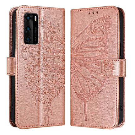 Embossed Butterfly Leather Phone Case, For Huawei P40 Lite 4G / Nova 6 SE, For Huawei P40 Pro, For Huawei P40