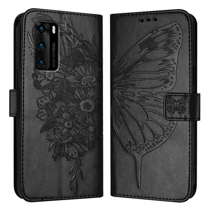 Embossed Butterfly Leather Phone Case, For Huawei P40 Lite 4G / Nova 6 SE, For Huawei P40 Pro, For Huawei P40