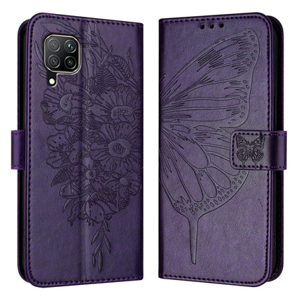 Embossed Butterfly Leather Phone Case, For Huawei P40 Lite 4G / Nova 6 SE, For Huawei P40 Pro, For Huawei P40